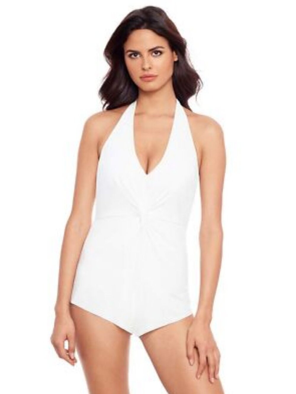 MagicSuit Women's Swimwear Solid Theresa Romper Halter Tie One Piece SZ14 NWT